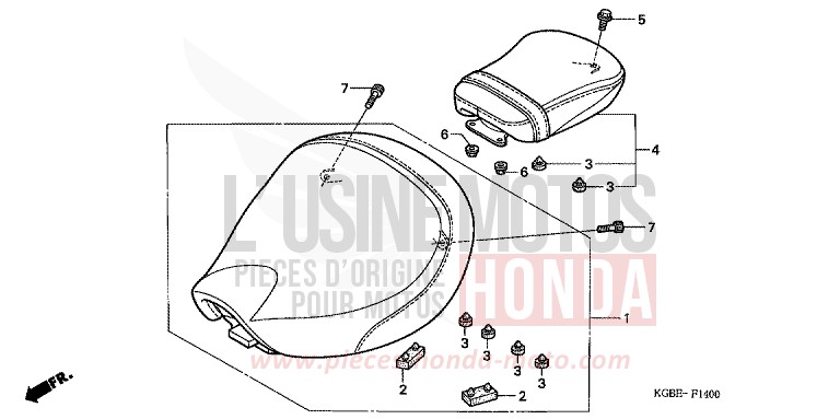 SEAT for Shadow VT125C CARNELIAN RED METALLIC (R296) from 2004